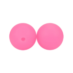 15mm Siliconen kralen Fuchsia Roze glow in the dark