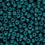 Glaskralen rocailles 3mm dark teal Blue