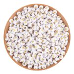 Leuke Acrylkralen letter A wit/goud