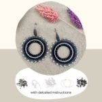 DIY kit ronde oorbellen zwart en zilver