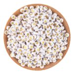 Acrylkralen letter W wit/goud