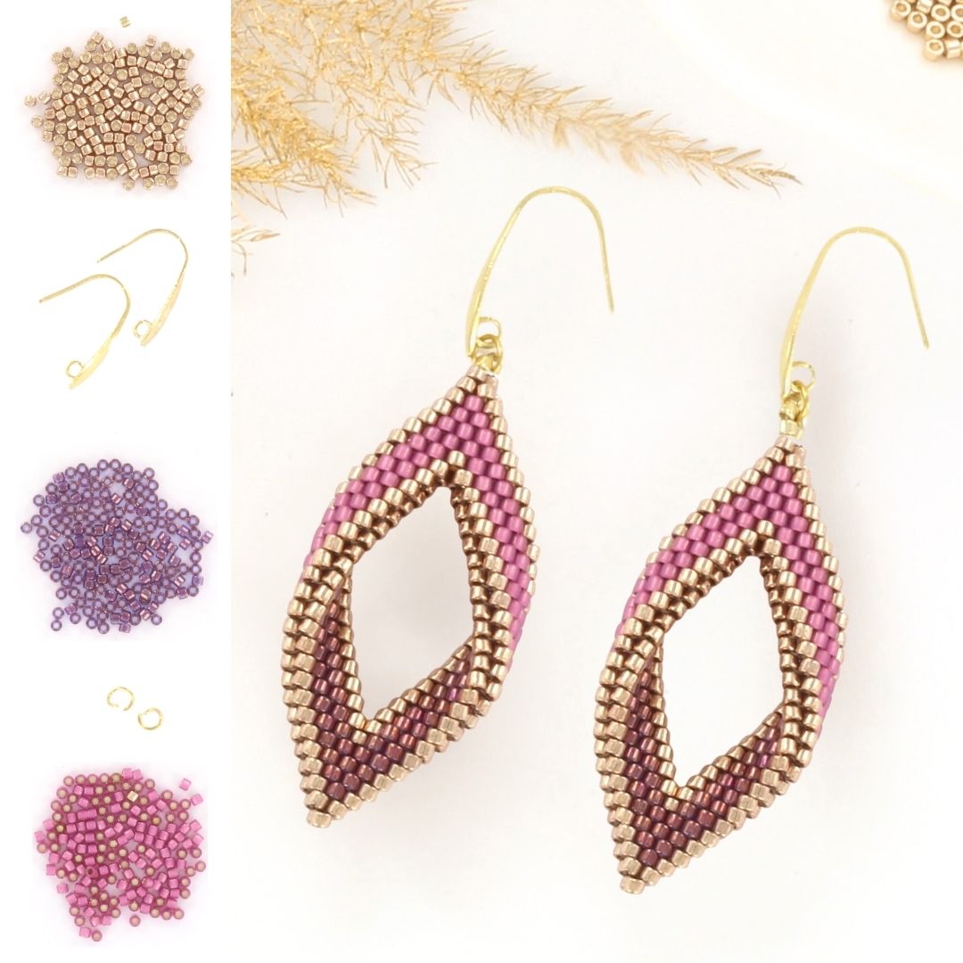 DIY kit twisted oorbellen | roze champange